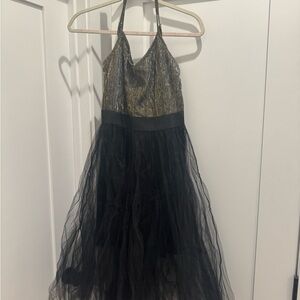 Charlotte Russe Metallic Black and Gold Striped Top